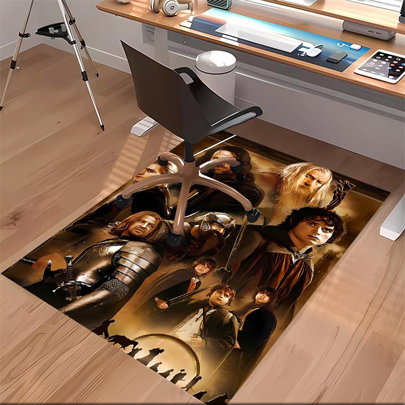 1pc The Lord of the Rings2 Print Area Rug - Soft, Washable Non-Slip Indoor Mat for Office Chairs, Living Room, Home Office Decorative Rug