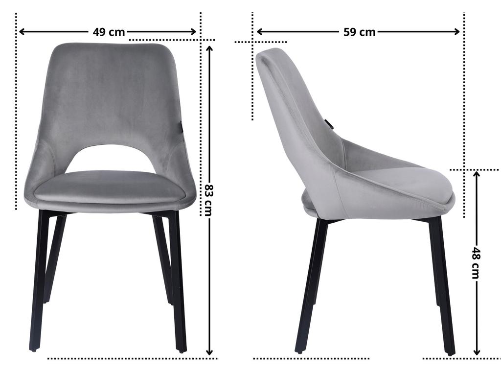 SIENA upholstered chair, gray velvet