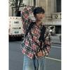 2024 Plaid Langarm Hemd Japanischen Hong Kong Stil Ins Lose Hemd Jungen Sommer Trendy Vielseitig Casual Mantel