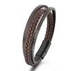 2022 Retro Leather Cord Men's Magnetic Buckle Bracelet - National Style
