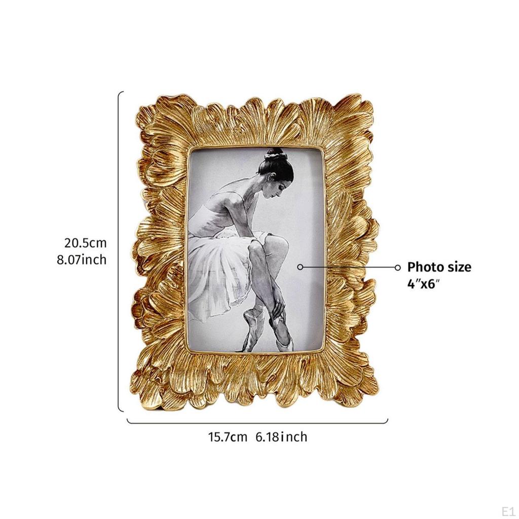 Vintage Petal Photo Frame Luxury Feel Baroque Style Holder Tabletop or Wall Mount Ornate