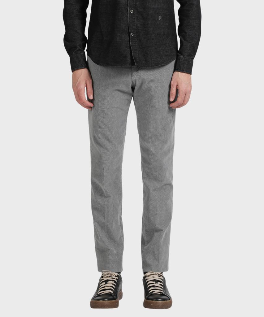 PANICALE Gray Slim Fit Cotton Twill Pants