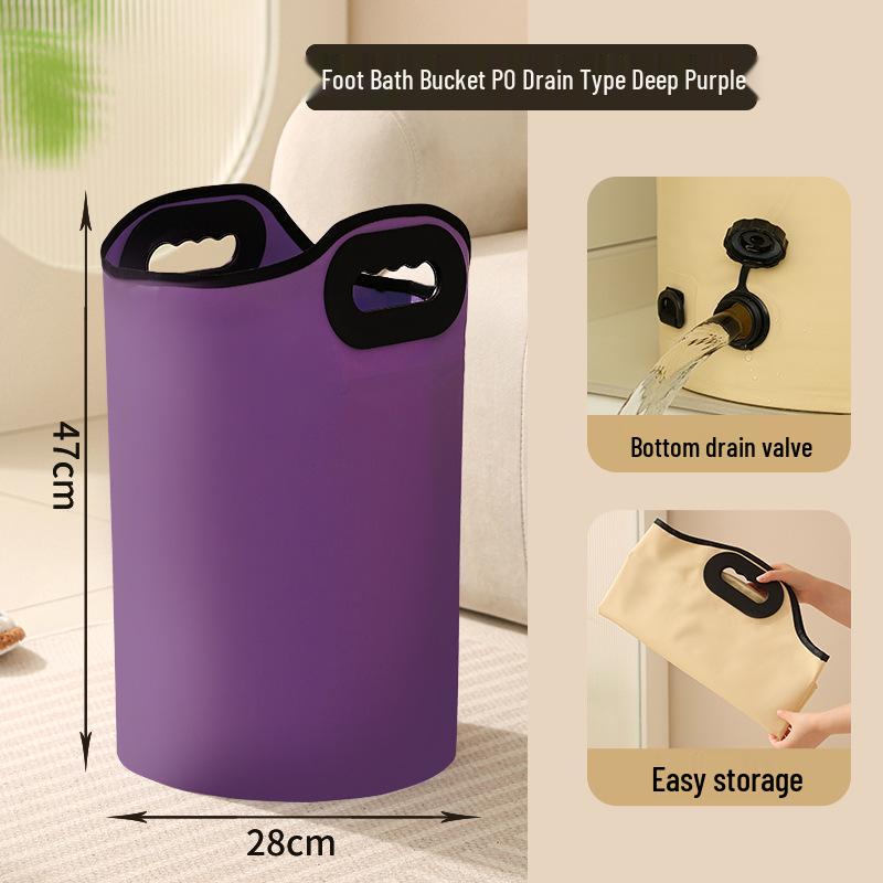 Portable Insulated Foldable Foot Bath Bucket - Travel-Friendly and Deep for Household Use