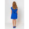 Girl's Round Neck Belted Pleated Dress