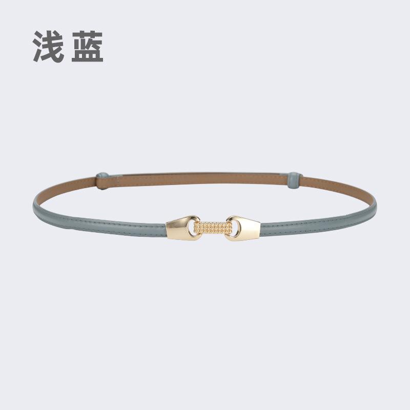 Fine Belt Women'S Leather Button Belt Women'S Casual Pants Belt Chain