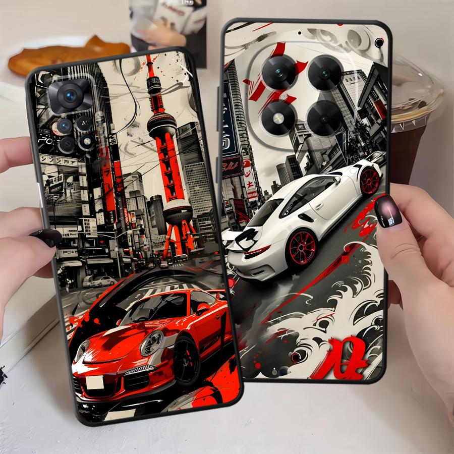 Cartoon Retro Car Phone Cover Case for Xiaomi Redmi Note 14 12 11 A3 10 12C 13C 13 Pro Plus K80 9 8 7 14C A1 A4 A5 A2 A1 K40
