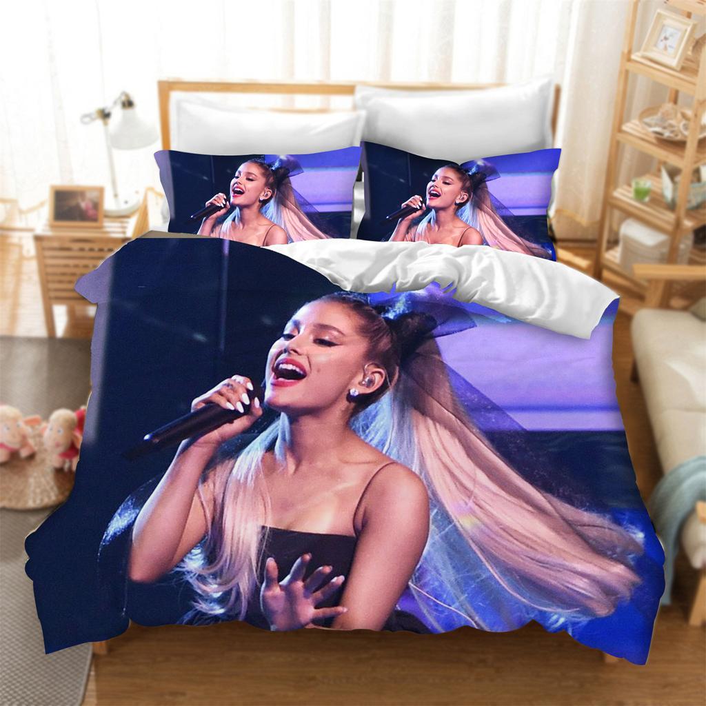 Pop Singer Ariana‑Grande 3D Printed Bedding Set Duvet Cover Pillowcase Bedroom Home Decor