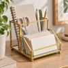 Golden Edge Business Card Holder Elegant Desk Organizer Creative Display Stand  Office