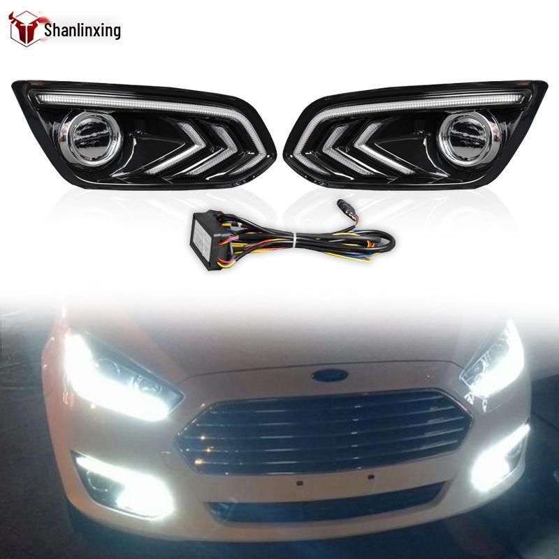 LED Daytime Running Lights & Front Fog Light Frame for 15-18 Ford Escort