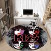 1PC KISS Band Merchandise Office Round Rug - Perfect for Office or Study Decor, Machine Washable, Non-Slip Backing, Decorative Floor Mat