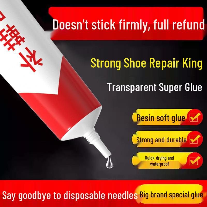 Hochviskoser Schnellreparaturkleber für Schuhe – Stark, Sofort, Transparent, Weicher Klebstoff für Sportschuhe