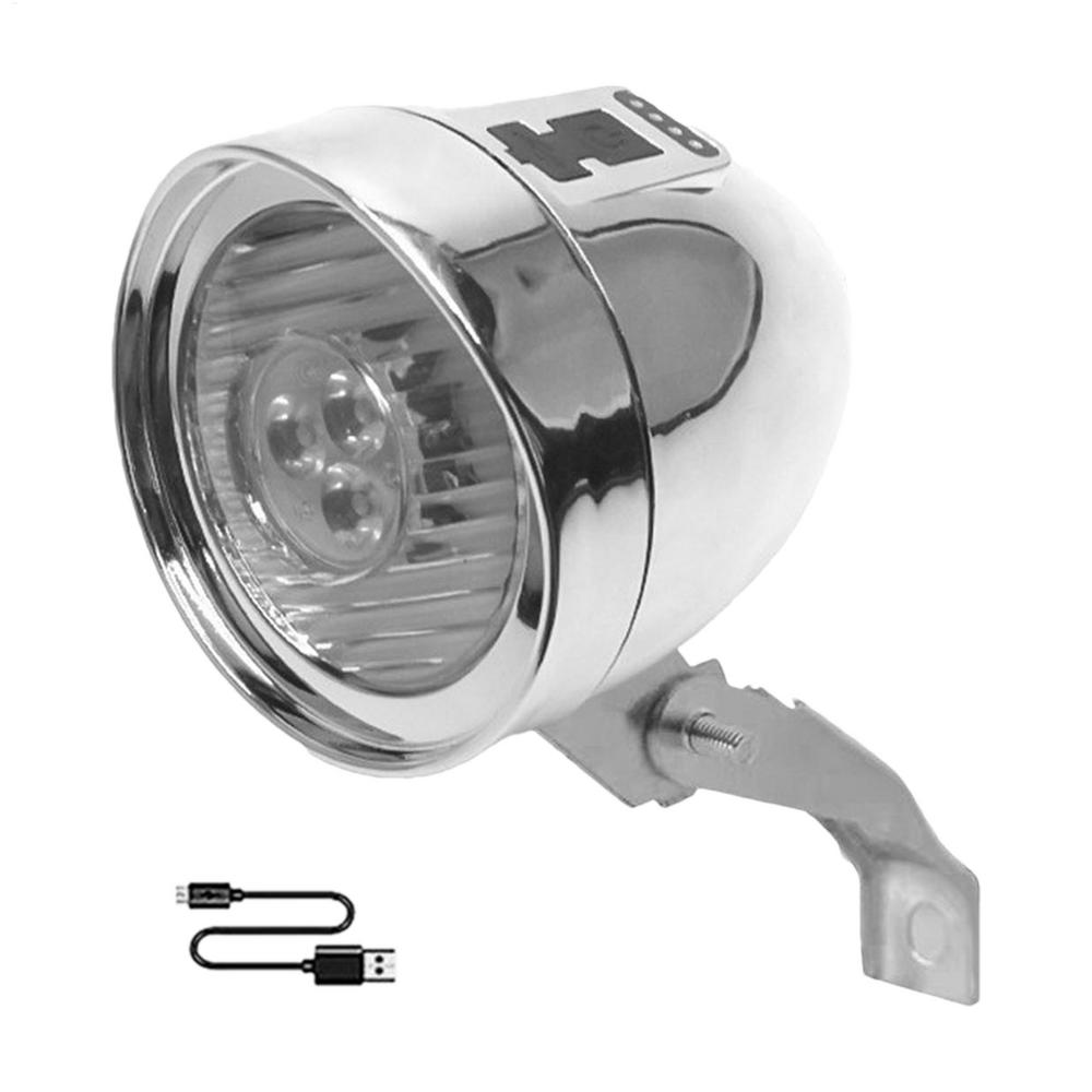1PC Night Riding Safety Warning Light Retro Bicycle Headlights ABS 3LED Battery Powered Bike Front Lamps Riding Accessories