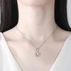 Blue Crystal Four-Leaf Clover Necklace - Four-Petal Flower Pendant