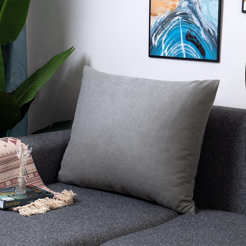 Large Rectangle Waist Cushion Cover Sofa Car Backrest Pillowcase Bedroom Huge Pillow Case Protector Zipper Solid Color Multisize
