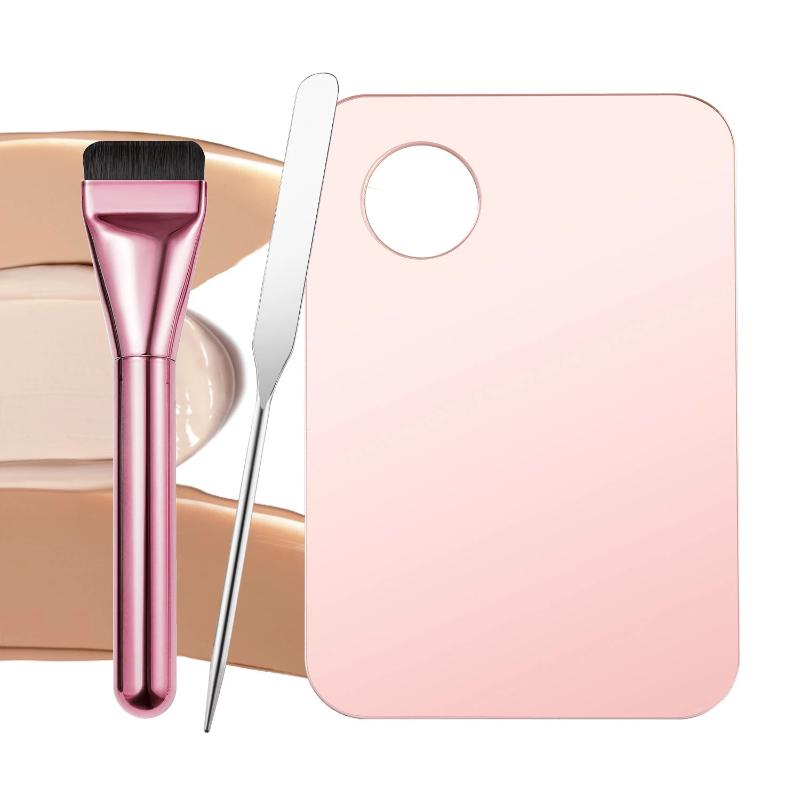 

Acrylic Makeup Palette With Spatula Tool Foundation Brush Makeup Art Tool For Mixing Foundation Manicure Eyeshadow Makeup onesize