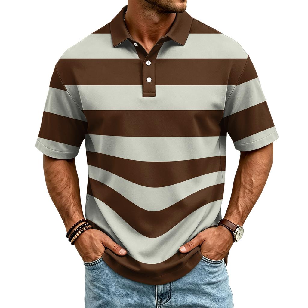 Men's Casual Quick Dry Mesh Golf Polo Shirt Breathable Lightweight Short Sleeve Button Down Collar Top for Outdoor Sports