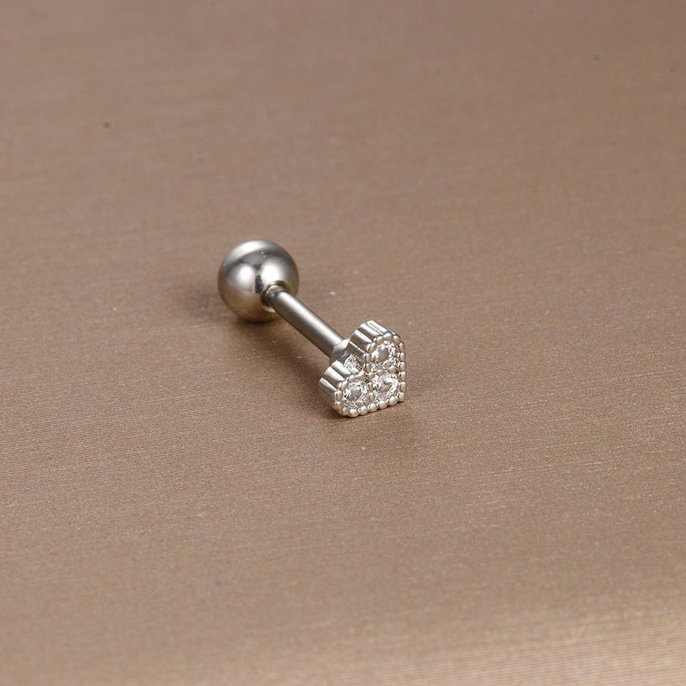 Heißer Verkauf Piercing Schmuck Edelstahl Ohrknochen Nägel Zirkon Kugel Schraube Kleine Ohrringe Damen Leichter Luxus Ohrringe