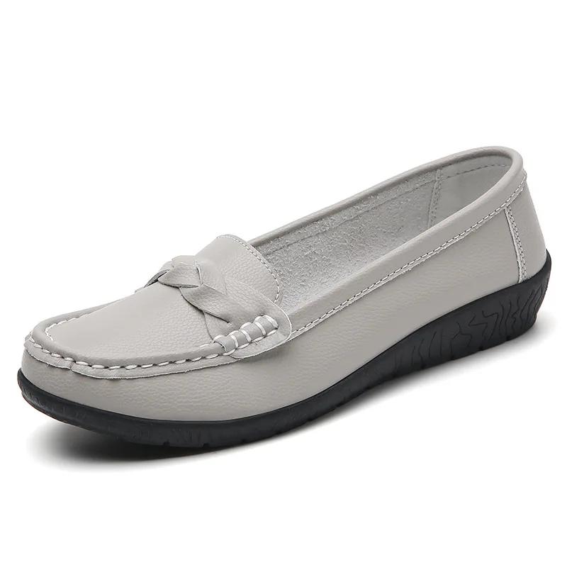Spring Autumn Women's Shoes New Fashion Nurse Shoes Casual Flat Comfort Anti Slip Lightweight Bulltendon Bottom Flat Shoes 2025