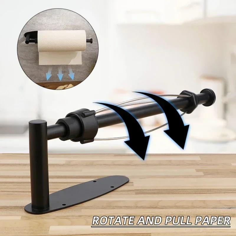 Paper Towel Holder-Single Hand Operable Wall Mount Paper Towel Holder Under Cabinet with Damping Effect for Kitchen Bathroom