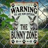 Vintage Rabbit Sign 8x12 Inch, Engraved Metal Tin Plate with UV Print, Waterproof, Durable, Funny Decor for Home Garden Bar Office