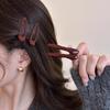 Vintage Red Duckbill Clip New French Hairpin  Retro Side Part Hair Clip with Non-Slip Teeth Elegant Forehead Bangs Barrettes
