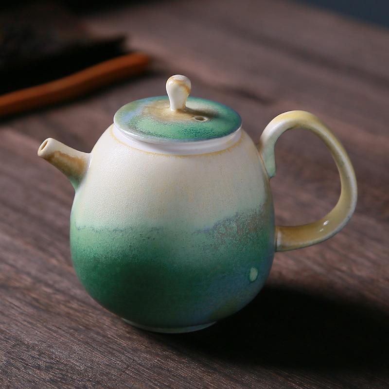 Ceramic Kiln-Formed Teapot Retro Style Handmade Tea Infuser Kung Fu Tea Set