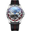 AILANG Luxury Brand  Sport Waterproof Automatic Mechanical Watches Luminous Skeleton Stainless Steel Case MOTORCYCLE DESIGN