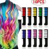 10x Temporary Colour Hair Chalk Soft   Comb Salon Hair Brush