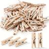 50pcs Wooden Mini Clothespins - Multipurpose Photo Clips for Crafts, Art Projects, Wedding, Birthday, Anniversary, Baptism
