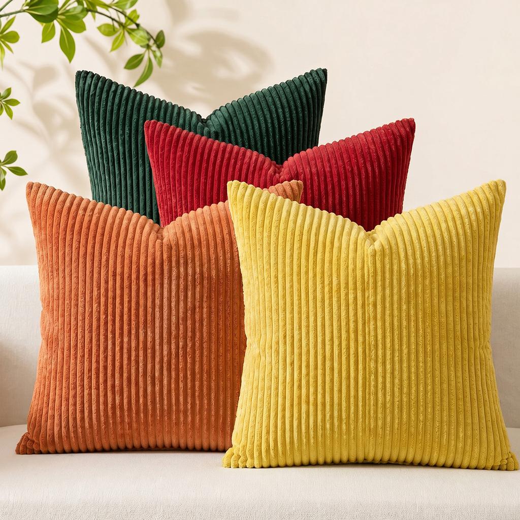 Solid Color Simple Corduroy Pillowcase 2026 New Living Room Sofa Cushion Decoration Pillowcase Cover
