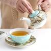 Ceramic Portable Creative Tea Set European Style One Teapot and One Cup Set Simple Household Flower Tea Cup Set Office Tea Set