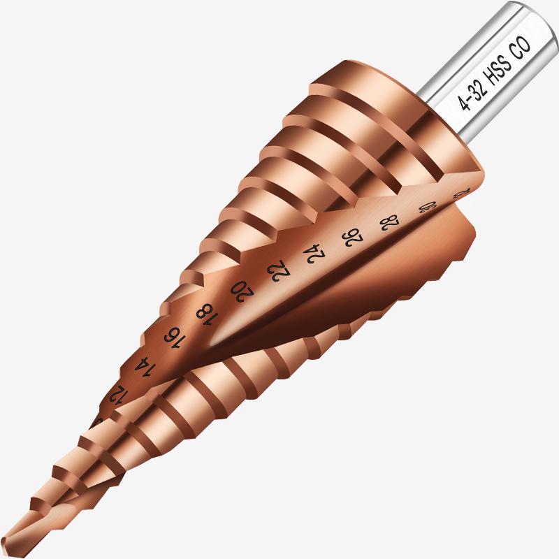 Cobalt-Stepped Twist Drill Bit for Hand Drills - Ideal for Steel & Stainless Steel