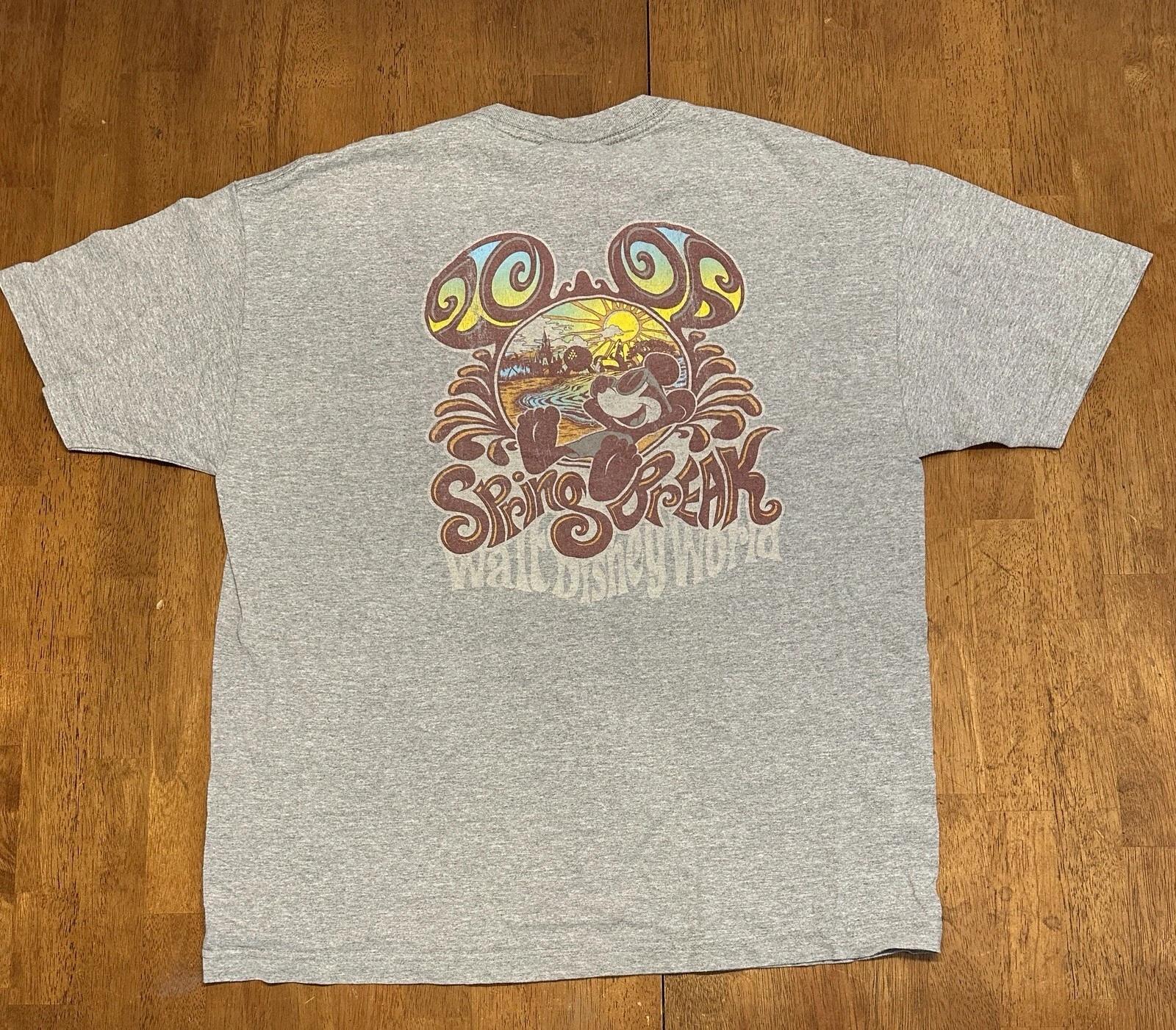 Vintage Y2K Walt Disney World Spring Break T Shirt XL Mickey Mouse S