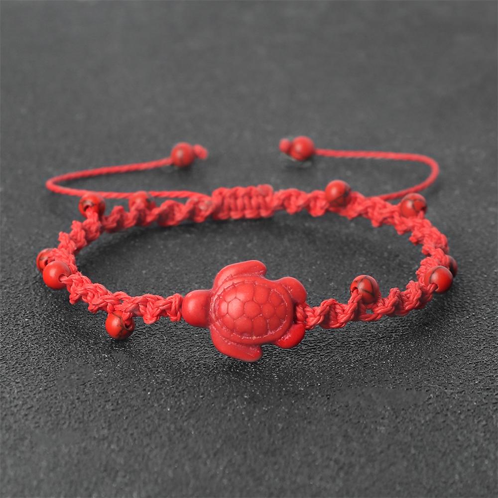 Braccialetti Intrecciati Bohémien in Pietra Naturale da 4 mm Braccialetto Fatto a Mano con Ciondolo Tartaruga Gioielli alla Moda Curativi Regali per Uomini Donne