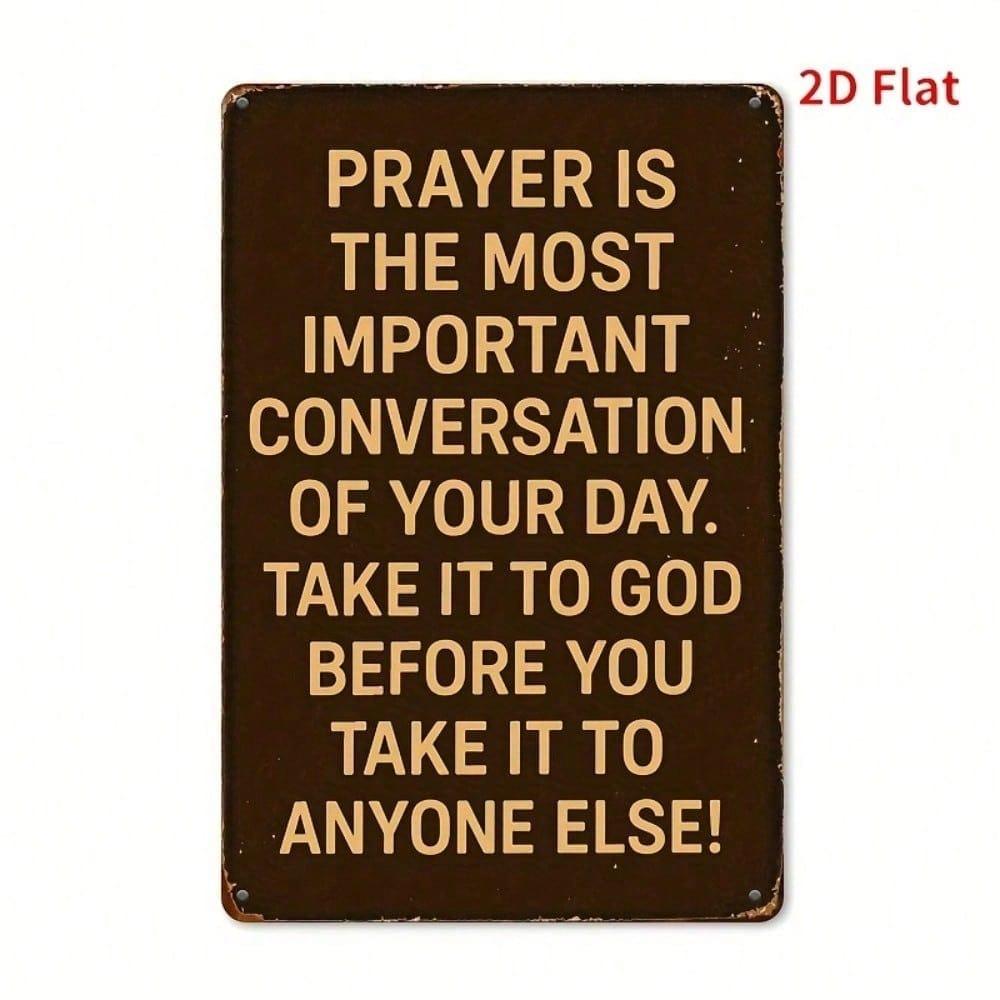Vintage Religious Metal Sign Inspirational Prayer Wall Art 8x12 Inch Waterproof Rustproof Home Decor Plaque