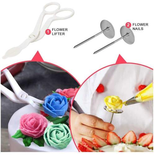 FUZHENTU 82-Piece Pastry Tip Set with 48 Flower Shapes, Stainless Steel Tips, Reusable Cream Pastry Bags, Heat-Resistant and Durable (82 Sets)