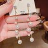 925 Sterling Silver Pearl Tassel Earrings - Trendy Korean Style Women's Ear Drops