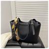 Versatile PU Leather Single Shoulder Bag Large Capacity Casual Tote Bag Luxury Design Elegant Silk Scarf Bag For Women Ladies'