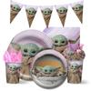 Decoración Suministro Fiesta Cumpleaños Tema Yoda Niños Con Platos Vasos Pancarta Globos**