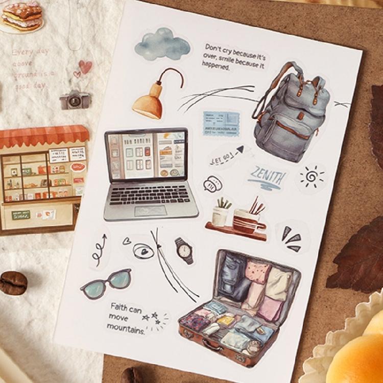 Bullets Journals Decal PET Travel Scrapbooking Sticker Cute Decorative Sticker for DIY Craft Journaling Scrapbooks