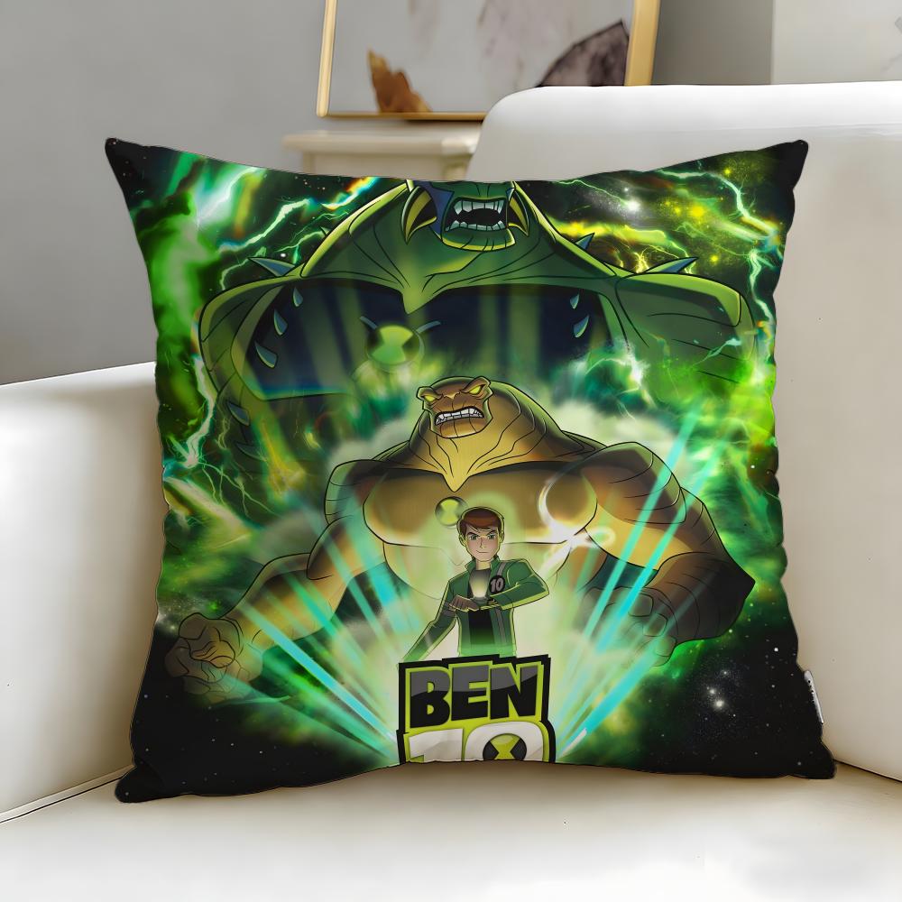 Classic Cartoon Ben 10 Ultimate Alien Cushion Cover Soft & Easy-Wash Pillow Case – Versatile for Couch, Bed, Travel and Office