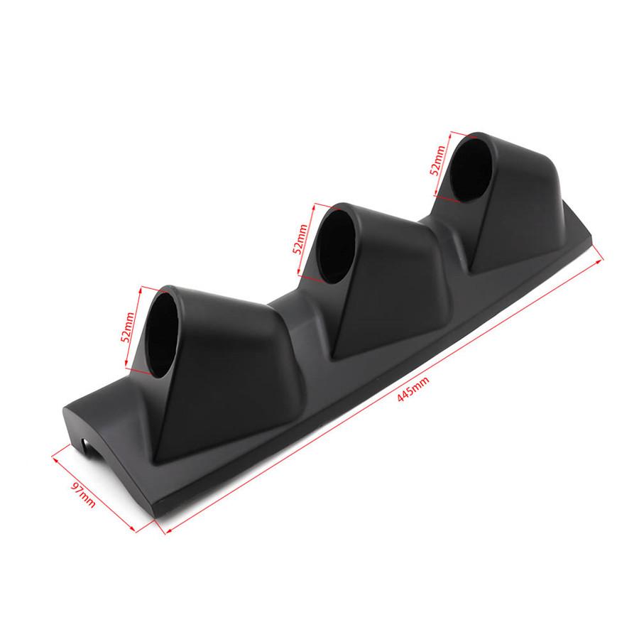 Car Triple Gauge Pillar Pod Gauge Holder 52mm For Right Hand Drive Black ABS
