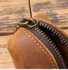 Portofel pentru Monede și Etui pentru Chei din Piele Naturală - Geantă de Depozitare Portabilă Unisex din Piele Crazy Horse
