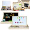 Wooden Multifunctional Educational Board 2in1 Magnetic Chalkboard Dry-Erase Board