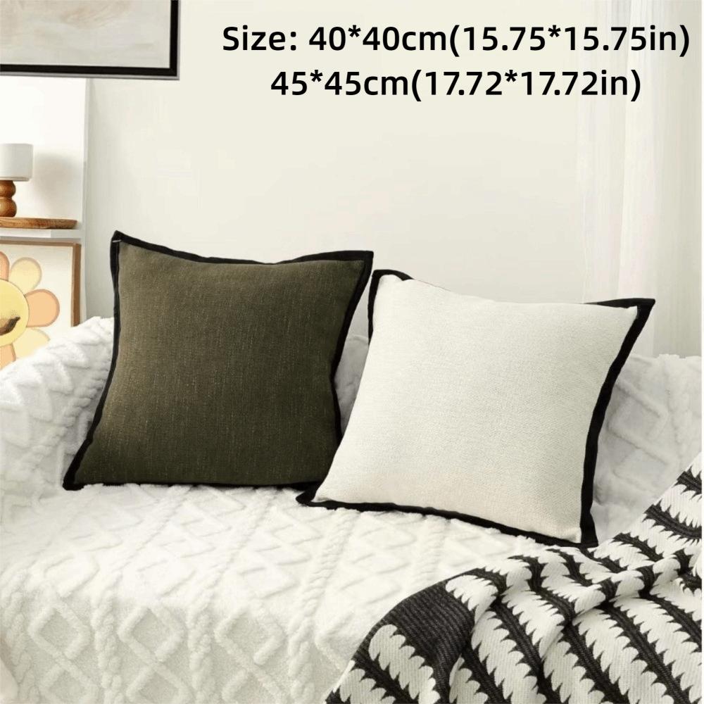 Cotton-linen Pillowcase Black Border Decorative Pillow Cover Retro Cushion Cover Home Decoration