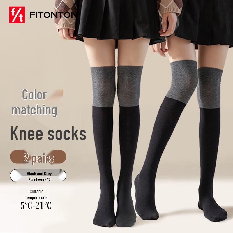 FitonTon Women s Over-the-Knee Micro-Pressure Socks (2 Pairs) One Size