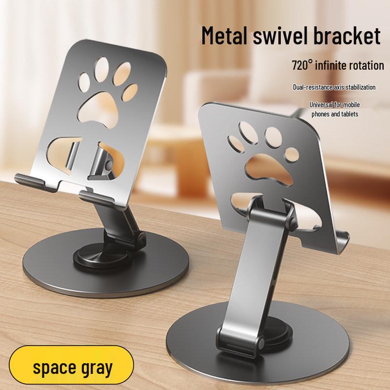 Alloy 360° Rotating Metal Phone Stand: Universal Desktop Holder