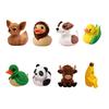 Small Duck Figurine 3D Printed Cute Turtle/Panda/Dog/Banana Duck Statue for Home Office Desk Shelf Decor