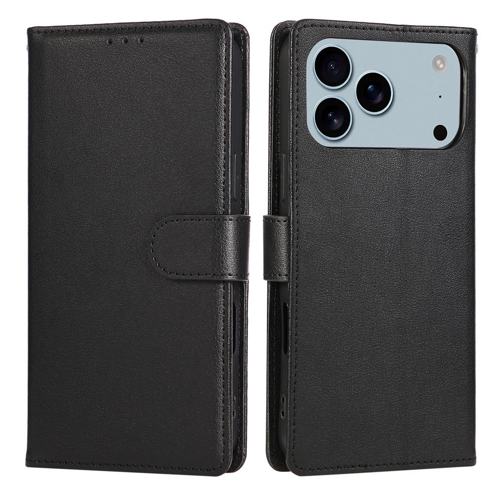 For iPhone 17 Pro Max Case Wallet Stand View PU Leather Phone Cover with Wrist Strap