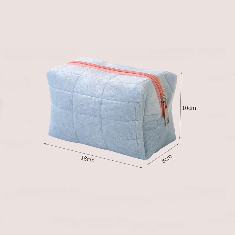 Solide Fell Kosmetik Aufbewahrungstasche Großer Organizer Handtasche Damen Reißverschluss Make-up Schreibwaren Federmäppchen Reise Make-up Toilettenartikel HZB05